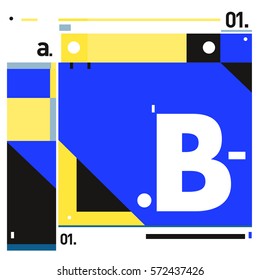 Vector Brochure design with letter B. Annual report vector illustration template. Corporate business catalog and magazine cover. Trendy Business with heads up style presentation graphic elements.