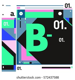 Vector Brochure design with letter B. Annual report vector illustration template. Corporate business catalog and magazine cover. Trendy Business with heads up style presentation graphic elements.