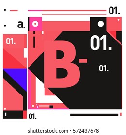 Vector Brochure design with letter B. Annual report vector illustration template. Corporate business catalog and magazine cover. Trendy Business with heads up style presentation graphic elements.
