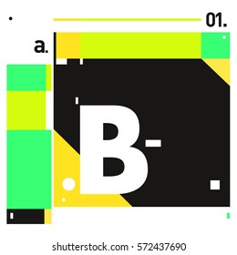 Vector Brochure design with letter B. Annual report vector illustration template. Corporate business catalog and magazine cover. Trendy Business with heads up style presentation graphic elements.