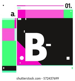 Vector Brochure design with letter B. Annual report vector illustration template. Corporate business catalog and magazine cover. Trendy Business with heads up style presentation graphic elements.