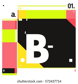 Vector Brochure design with letter B. Annual report vector illustration template. Corporate business catalog and magazine cover. Trendy Business with heads up style presentation graphic elements.