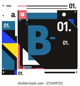 Vector Brochure design with letter B. Annual report vector illustration template. Corporate business catalog and magazine cover. Trendy Business with heads up style presentation graphic elements.