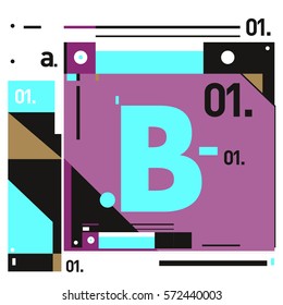 Vector Brochure design with letter B. Annual report vector illustration template. Corporate business catalog and magazine cover. Trendy Business with heads up style presentation graphic elements.