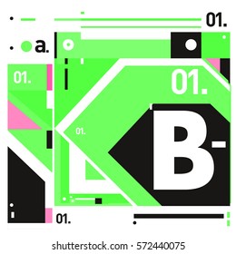 Vector Brochure design with letter B. Annual report vector illustration template. Corporate business catalog and magazine cover. Trendy Business with heads up style presentation graphic elements.