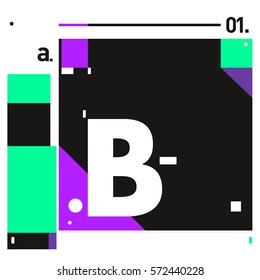 Vector Brochure design with letter B. Annual report vector illustration template. Corporate business catalog and magazine cover. Trendy Business with heads up style presentation graphic elements.