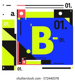 Vector Brochure design with letter B. Annual report vector illustration template. Corporate business catalog and magazine cover. Trendy Business with heads up style presentation graphic elements.