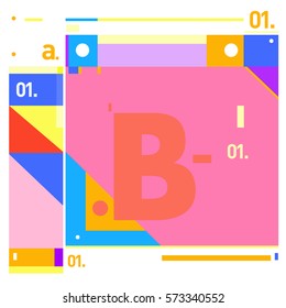 Vector Brochure design with letter B. Annual report vector illustration template. Corporate business catalog and magazine cover. Trendy Business with heads up style presentation graphic elements.