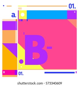 Vector Brochure design with letter B. Annual report vector illustration template. Corporate business catalog and magazine cover. Trendy Business with heads up style presentation graphic elements.