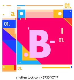 Vector Brochure design with letter B. Annual report vector illustration template. Corporate business catalog and magazine cover. Trendy Business with heads up style presentation graphic elements.