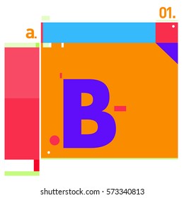 Vector Brochure design with letter B. Annual report vector illustration template. Corporate business catalog and magazine cover. Trendy Business with heads up style presentation graphic elements.