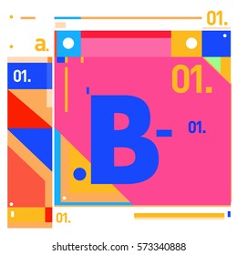 Vector Brochure design with letter B. Annual report vector illustration template. Corporate business catalog and magazine cover. Trendy Business with heads up style presentation graphic elements.