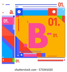 Vector Brochure design with letter B. Annual report vector illustration template. Corporate business catalog and magazine cover. Trendy Business with heads up style presentation graphic elements.