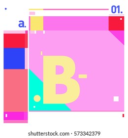Vector Brochure design with letter B. Annual report vector illustration template. Corporate business catalog and magazine cover. Trendy Business with heads up style presentation graphic elements.