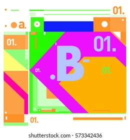 Vector Brochure design with letter B. Annual report vector illustration template. Corporate business catalog and magazine cover. Trendy Business with heads up style presentation graphic elements.
