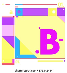 Vector Brochure design with letter B. Annual report vector illustration template. Corporate business catalog and magazine cover. Trendy Business with heads up style presentation graphic elements.