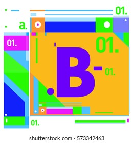 Vector Brochure design with letter B. Annual report vector illustration template. Corporate business catalog and magazine cover. Trendy Business with heads up style presentation graphic elements.
