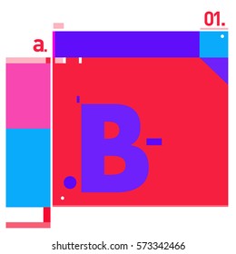 Vector Brochure design with letter B. Annual report vector illustration template. Corporate business catalog and magazine cover. Trendy Business with heads up style presentation graphic elements.