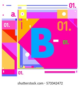 Vector Brochure design with letter B. Annual report vector illustration template. Corporate business catalog and magazine cover. Trendy Business with heads up style presentation graphic elements.
