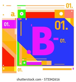 Vector Brochure design with letter B. Annual report vector illustration template. Corporate business catalog and magazine cover. Trendy Business with heads up style presentation graphic elements.
