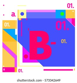 Vector Brochure design with letter B. Annual report vector illustration template. Corporate business catalog and magazine cover. Trendy Business with heads up style presentation graphic elements.