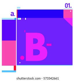 Vector Brochure design with letter B. Annual report vector illustration template. Corporate business catalog and magazine cover. Trendy Business with heads up style presentation graphic elements.