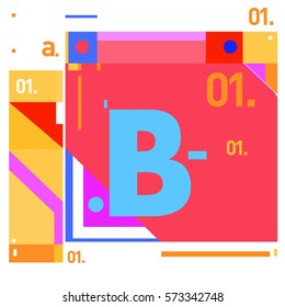 Vector Brochure design with letter B. Annual report vector illustration template. Corporate business catalog and magazine cover. Trendy Business with heads up style presentation graphic elements.