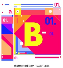 Vector Brochure design with letter B. Annual report vector illustration template. Corporate business catalog and magazine cover. Trendy Business with heads up style presentation graphic elements.