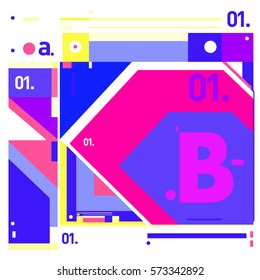 Vector Brochure design with letter B. Annual report vector illustration template. Corporate business catalog and magazine cover. Trendy Business with heads up style presentation graphic elements.