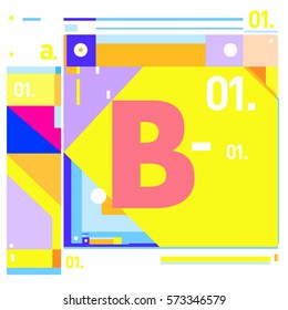 Vector Brochure design with letter B. Annual report vector illustration template. Corporate business catalog and magazine cover. Trendy Business with heads up style presentation graphic elements.