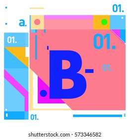 Vector Brochure design with letter B. Annual report vector illustration template. Corporate business catalog and magazine cover. Trendy Business with heads up style presentation graphic elements.