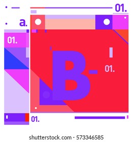 Vector Brochure design with letter B. Annual report vector illustration template. Corporate business catalog and magazine cover. Trendy Business with heads up style presentation graphic elements.