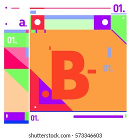 Vector Brochure design with letter B. Annual report vector illustration template. Corporate business catalog and magazine cover. Trendy Business with heads up style presentation graphic elements.