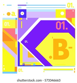 Vector Brochure design with letter B. Annual report vector illustration template. Corporate business catalog and magazine cover. Trendy Business with heads up style presentation graphic elements.