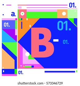 Vector Brochure design with letter B. Annual report vector illustration template. Corporate business catalog and magazine cover. Trendy Business with heads up style presentation graphic elements.