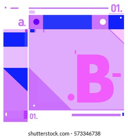 Vector Brochure design with letter B. Annual report vector illustration template. Corporate business catalog and magazine cover. Trendy Business with heads up style presentation graphic elements.