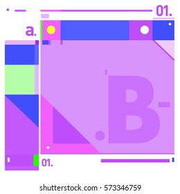 Vector Brochure design with letter B. Annual report vector illustration template. Corporate business catalog and magazine cover. Trendy Business with heads up style presentation graphic elements.