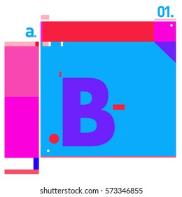 Vector Brochure design with letter B. Annual report vector illustration template. Corporate business catalog and magazine cover. Trendy Business with heads up style presentation graphic elements.