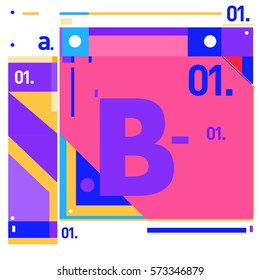 Vector Brochure design with letter B. Annual report vector illustration template. Corporate business catalog and magazine cover. Trendy Business with heads up style presentation graphic elements.