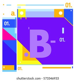 Vector Brochure design with letter B. Annual report vector illustration template. Corporate business catalog and magazine cover. Trendy Business with heads up style presentation graphic elements.