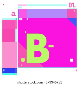 Vector Brochure design with letter B. Annual report vector illustration template. Corporate business catalog and magazine cover. Trendy Business with heads up style presentation graphic elements.