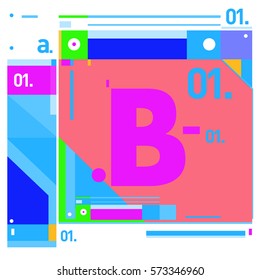 Vector Brochure design with letter B. Annual report vector illustration template. Corporate business catalog and magazine cover. Trendy Business with heads up style presentation graphic elements.