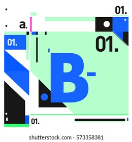 Vector Brochure design with letter B. Annual report vector illustration template. Corporate business catalog and magazine cover. Trendy Business with heads up style presentation graphic elements.