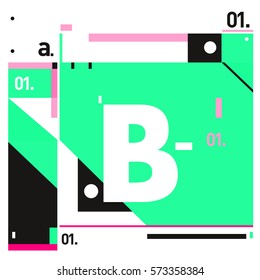 Vector Brochure design with letter B. Annual report vector illustration template. Corporate business catalog and magazine cover. Trendy Business with heads up style presentation graphic elements.