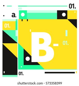 Vector Brochure design with letter B. Annual report vector illustration template. Corporate business catalog and magazine cover. Trendy Business with heads up style presentation graphic elements.