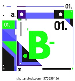 Vector Brochure design with letter B. Annual report vector illustration template. Corporate business catalog and magazine cover. Trendy Business with heads up style presentation graphic elements.