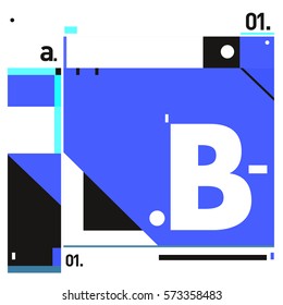 Vector Brochure design with letter B. Annual report vector illustration template. Corporate business catalog and magazine cover. Trendy Business with heads up style presentation graphic elements.