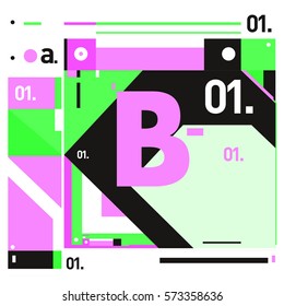 Vector Brochure design with letter B. Annual report vector illustration template. Corporate business catalog and magazine cover. Trendy Business with heads up style presentation graphic elements.