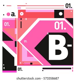 Vector Brochure design with letter B. Annual report vector illustration template. Corporate business catalog and magazine cover. Trendy Business with heads up style presentation graphic elements.