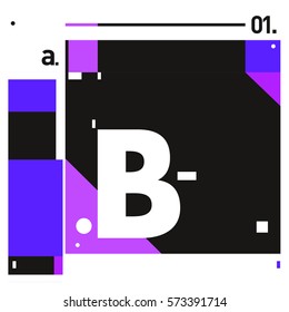 Vector Brochure design with letter B. Annual report vector illustration template. Corporate business catalog and magazine cover. Trendy Business with heads up style presentation graphic elements.